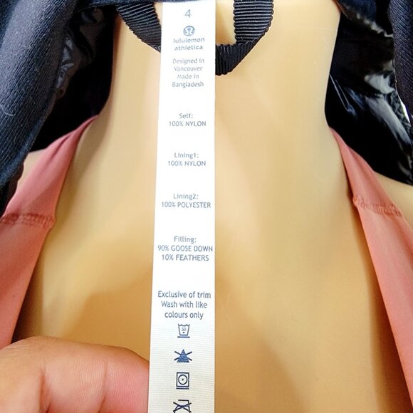 Lululemon Women's Black Fluffin Awesome Goose Down Full-Zip Puffer Vest Size 4 - Picture 7 of 8